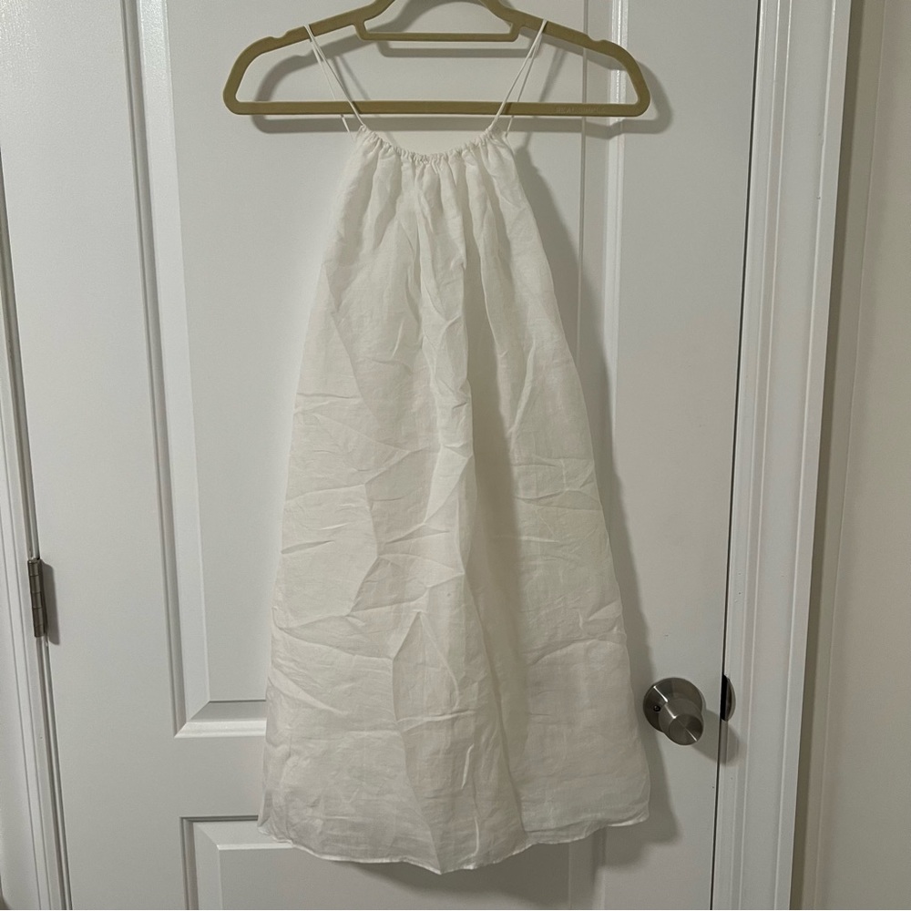 White linen dress